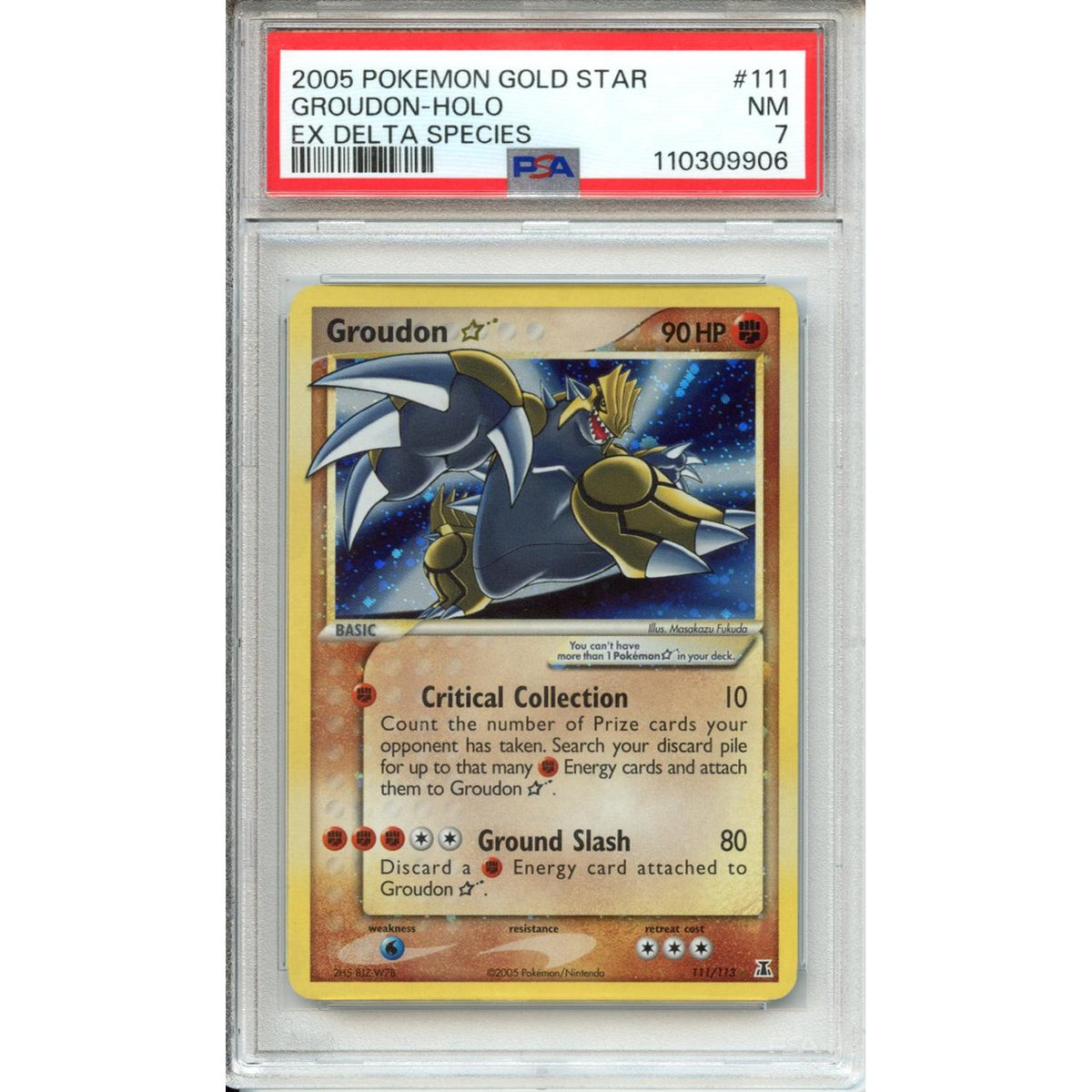 Pokémon Pokemon Graded: Gold Star Groudon PSA 7