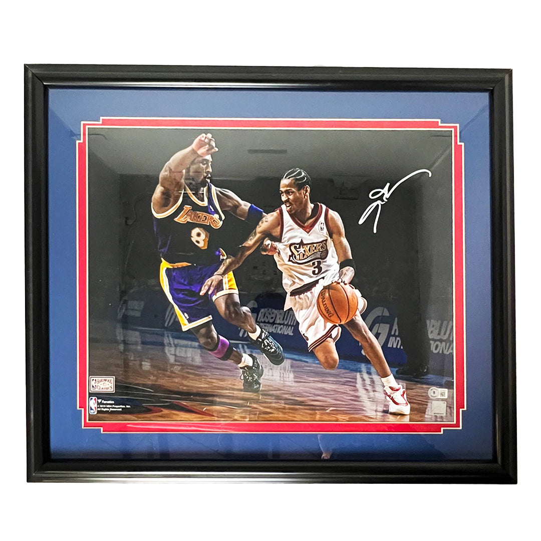 Allen Iverson Signed Philadelphia Pose 1 Basketball 16X20 Framed Photo (Beckett)
