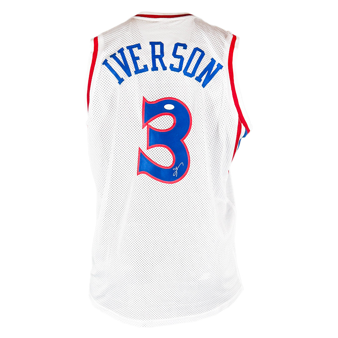 Allen Iverson Signed Philadelphia Pro White Basketball Jersey (Jsa)