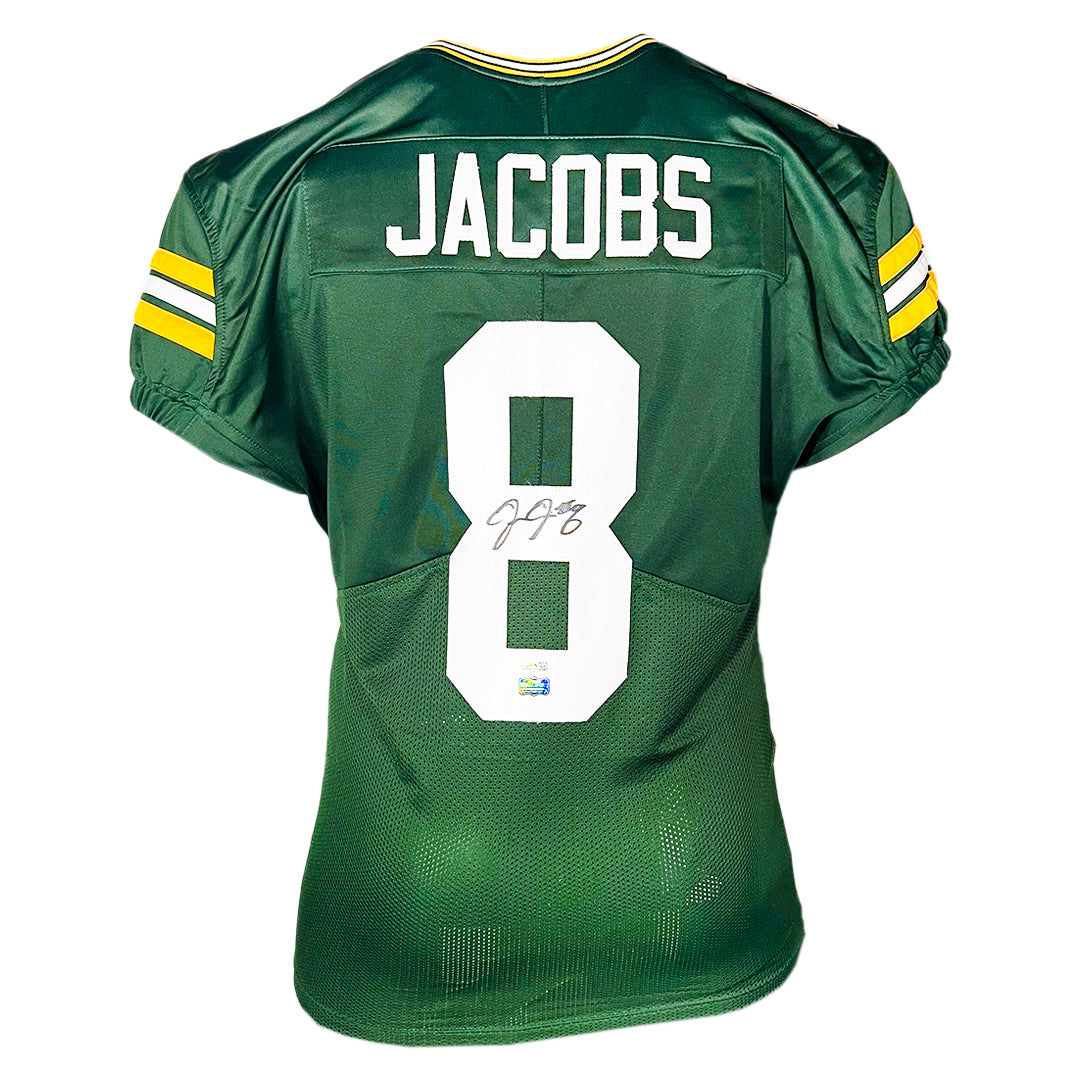 Josh Jacobs Signed Green Bay Green Game Style Football Jersey (Jsa)