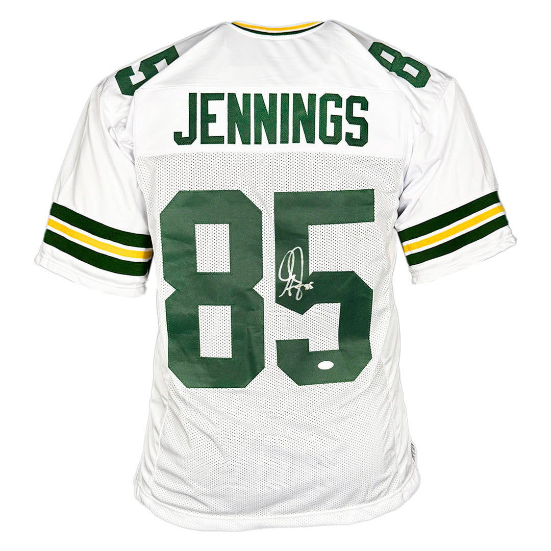 Greg Jennings Signed Green Bay White Football Jersey (Jsa)