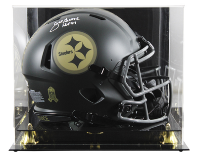 Football Mean Joe Green (Hof) Signed Pittsburgh Steelers Full-Size Authentic On-Field Salute To Service Speed Helmet (Beckett) W/ Case
