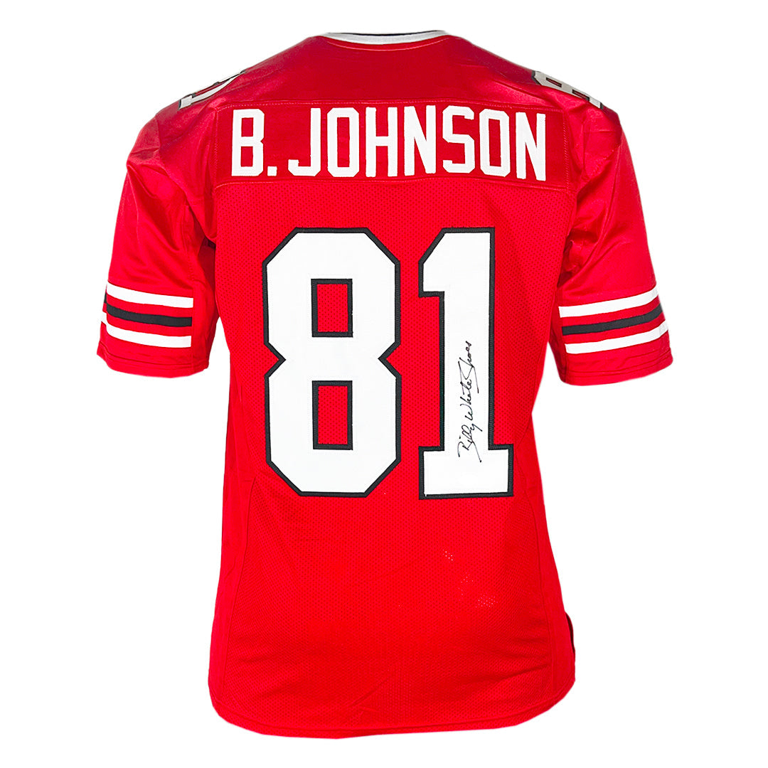 Billy "White Shoes" Johnson Signed Atlanta Red Football Jersey (Jsa)