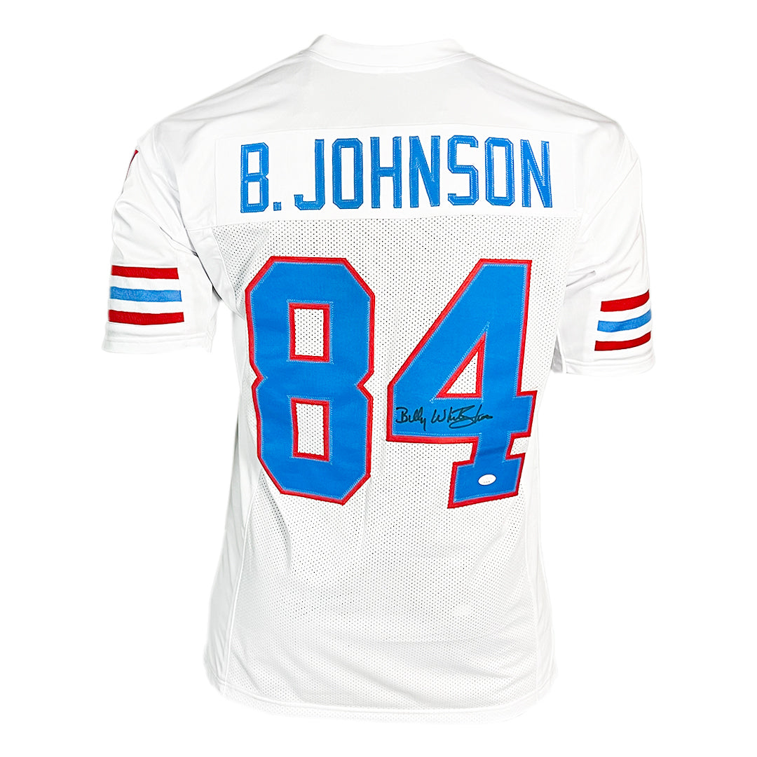 Billy "White Shoes" Johnson Signed Houston White Football Jersey (Jsa)