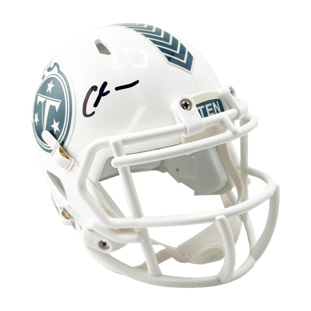 Chris Johnson Signed Tennessee Titans Salute To Service 2024 Mini Football Helmet (Beckett)