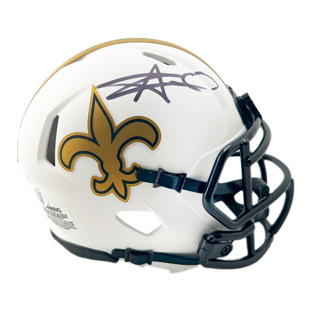 Alvin Kamara Signed New Orleans Saints Lunar Mini Football Helmet (Jsa)