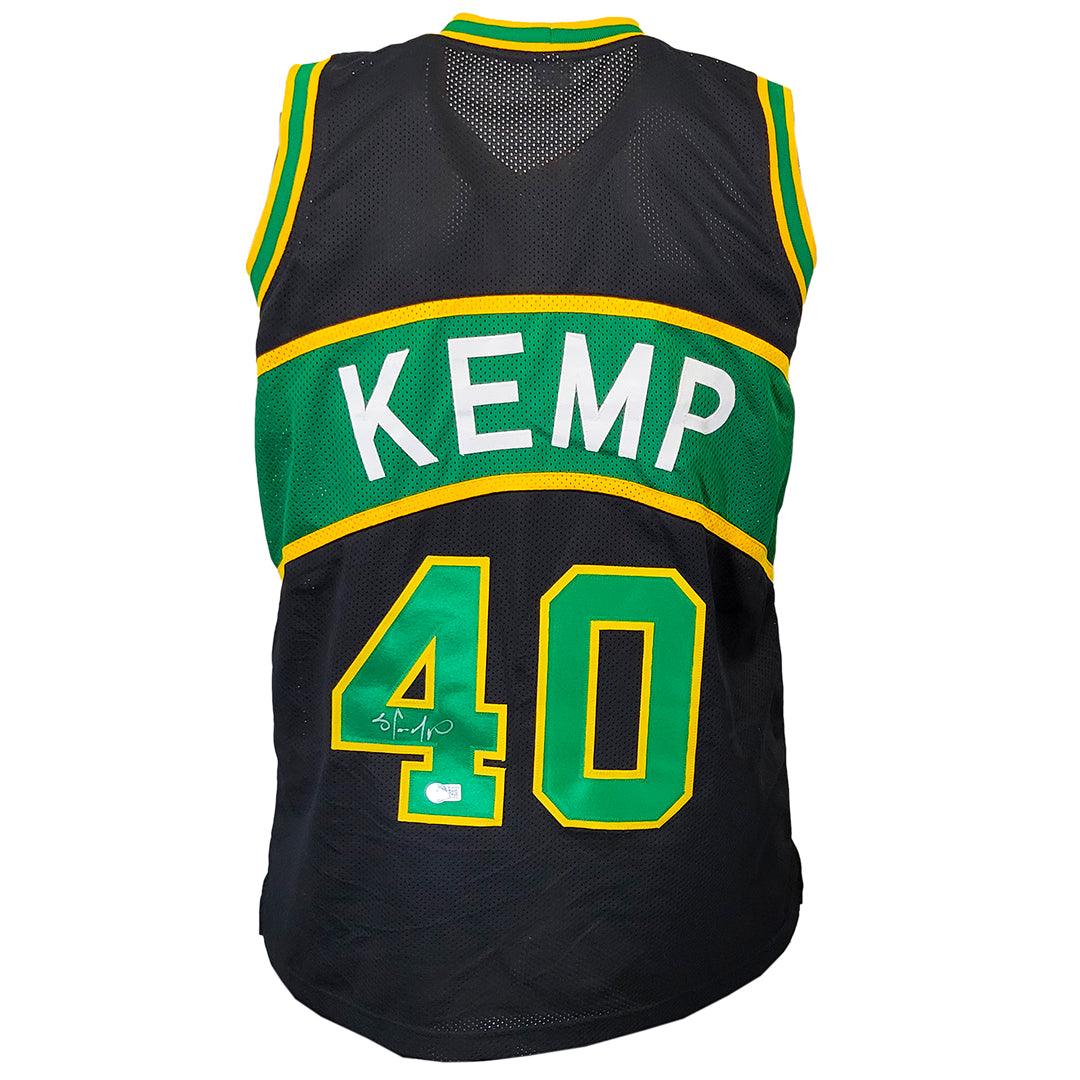 Shawn Kemp Signed Seattle Black Basketball Jersey (Beckett)