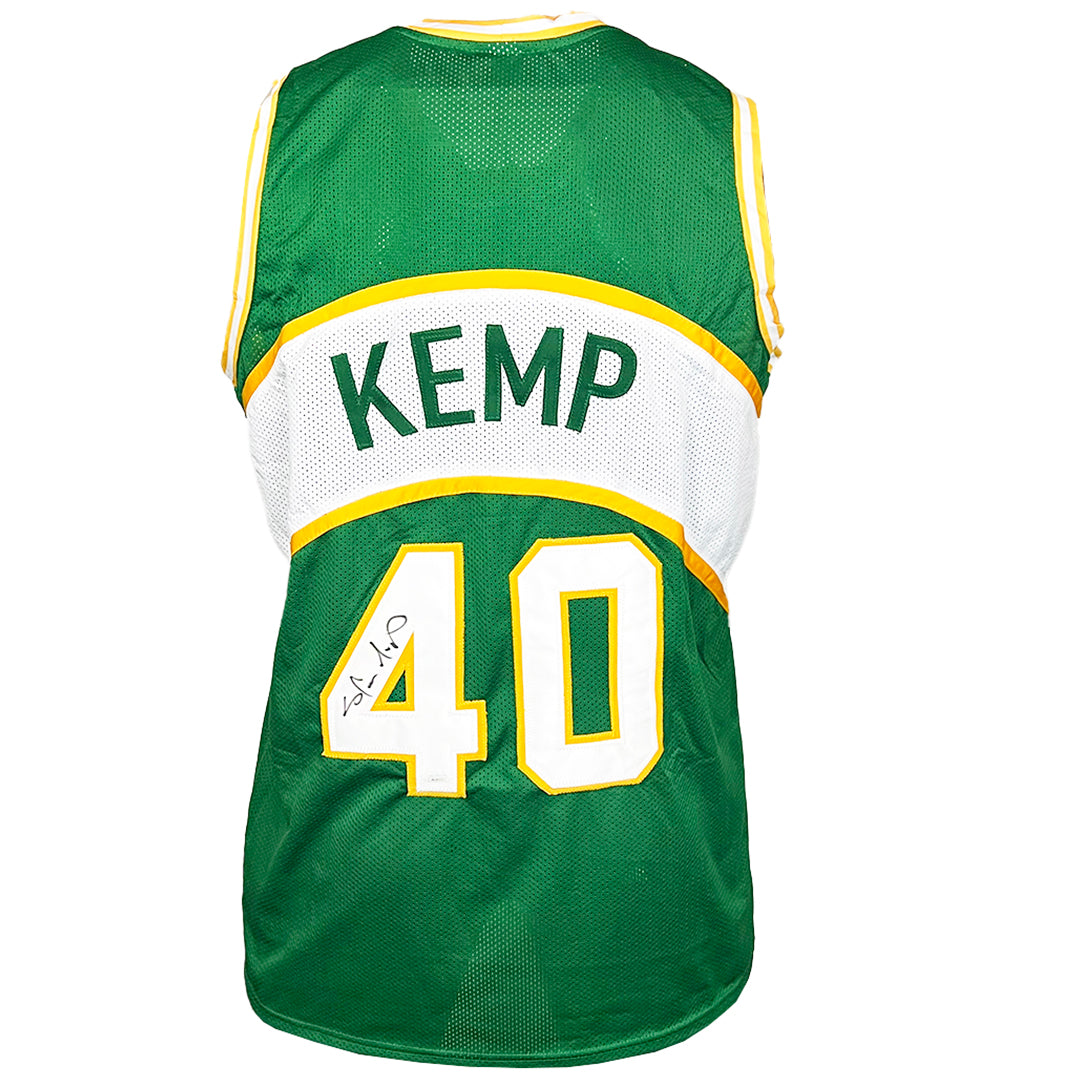 Shawn Kemp Signed Seattle Green Basketball Jersey (Jsa)
