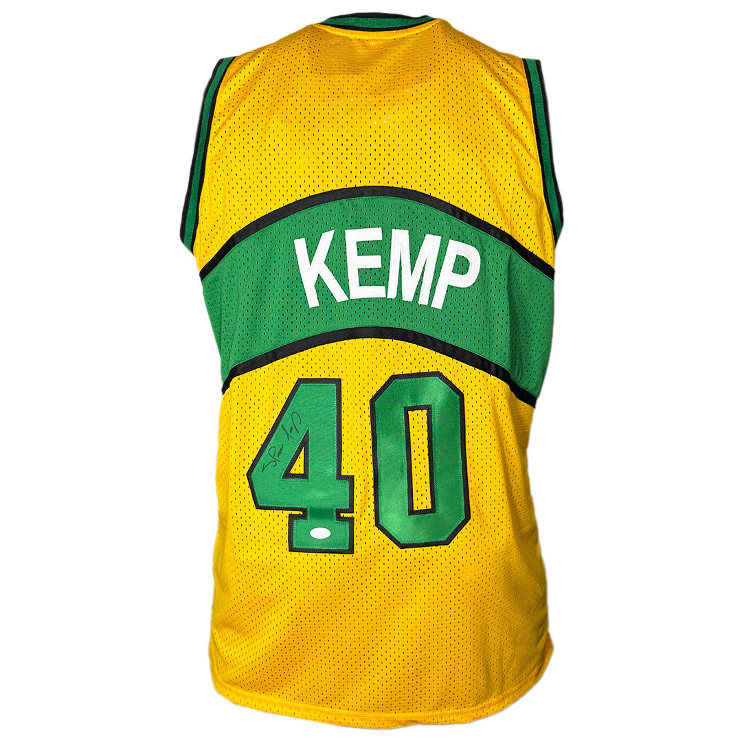 Shawn Kemp Signed Seattle Yellow Basketball Jersey (Jsa)