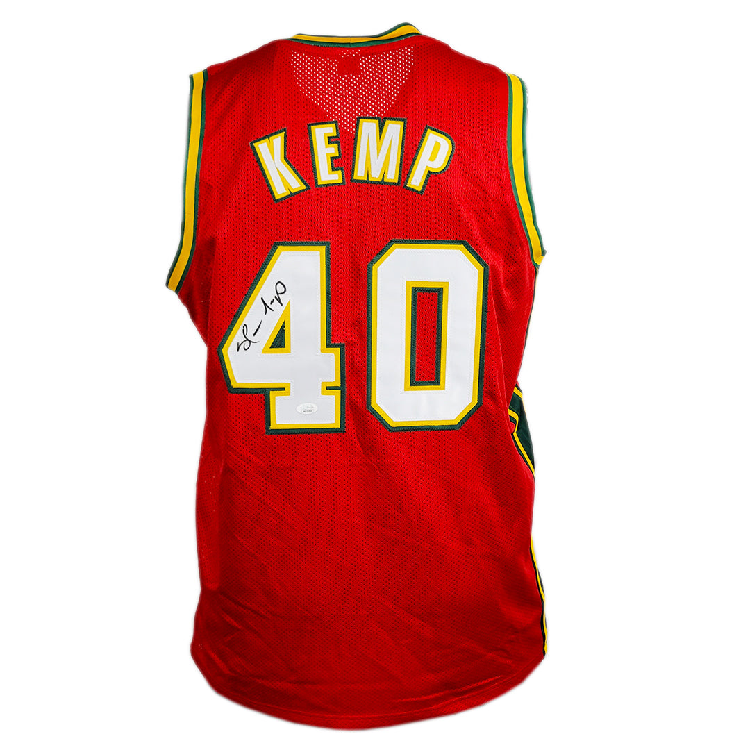 Shawn Kemp Signed Seattle Alternate Red Basketball Jersey (Jsa)