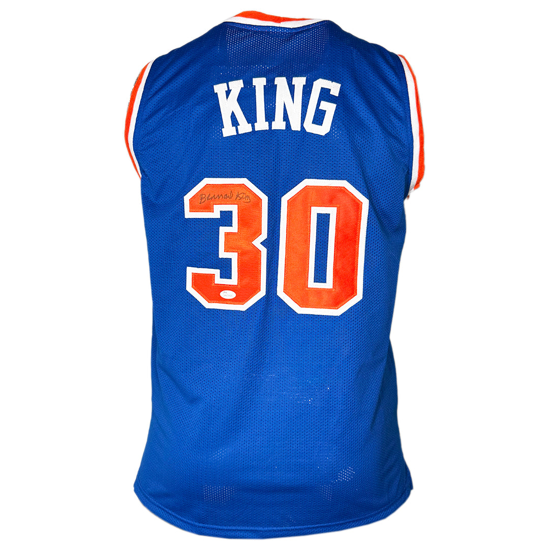 Bernard King Signed New York Blue Basketball Jersey (Jsa)