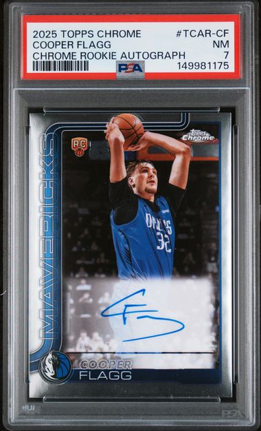 Basketball Topps Cooper Flagg 2025 Topps Chrome Autograph Rookie Card PSA 7