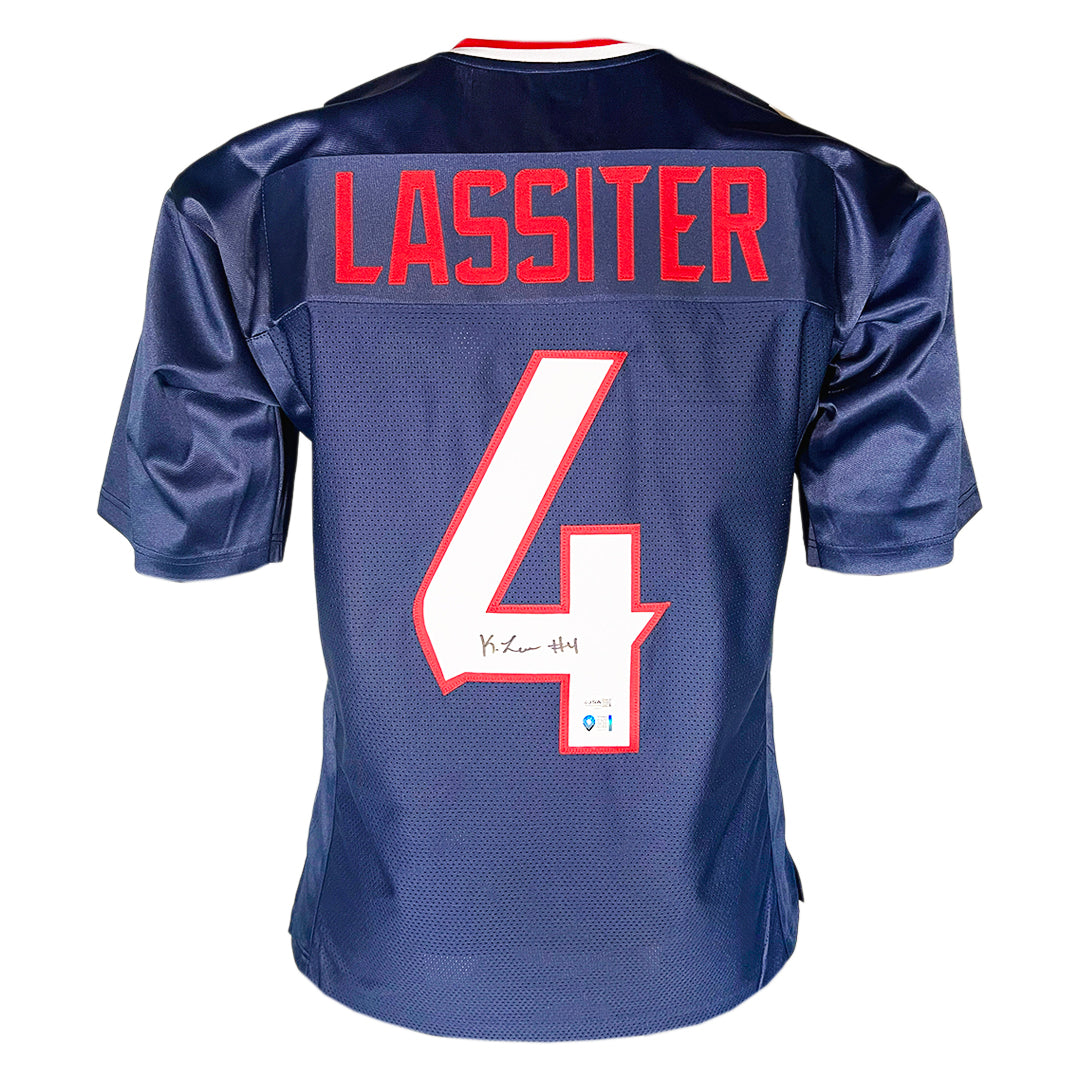 Kamari Lassiter Signed Houston Blue Football Jersey (Jsa)
