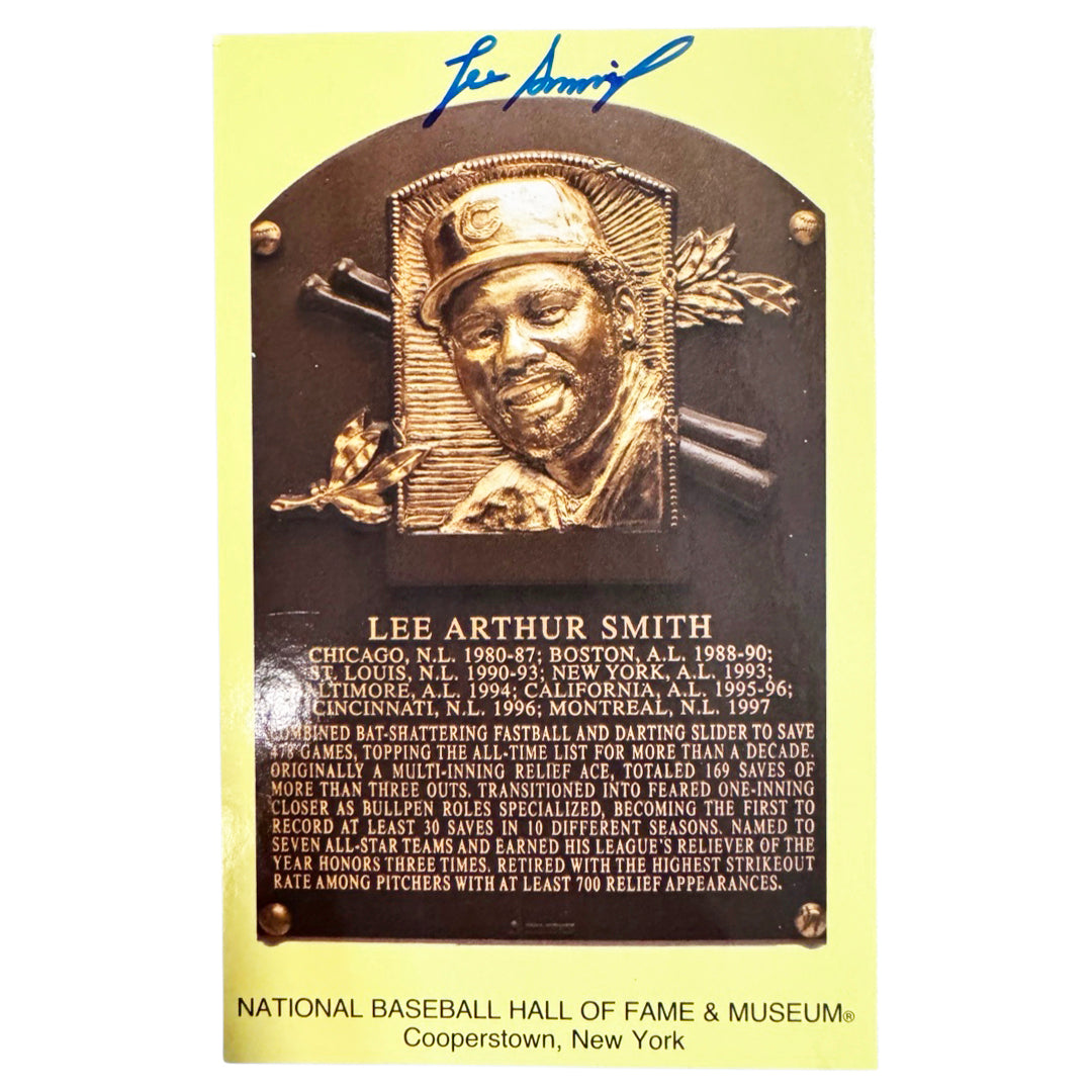 Lee Smith Signed Hof Plaque Card (Jsa)