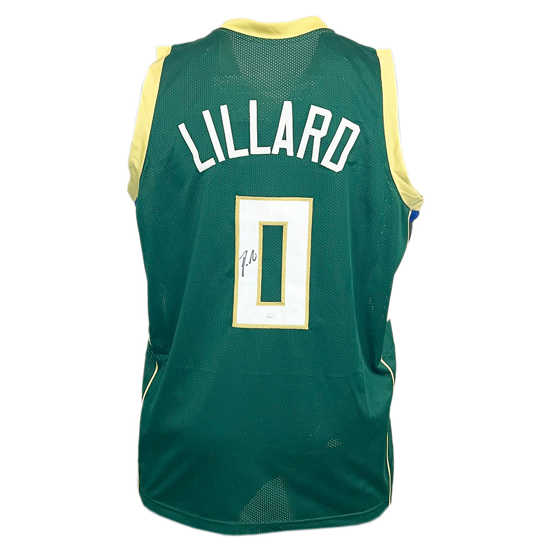 Damian Lillard Signed Milwaukee Green Basketball Jersey (Jsa)