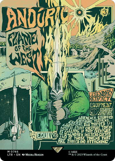 Magic The Gathering Anduril, Flame Of The West (Borderless Poster) - Universes Beyond: The Lord Of The Rings: Tales Of Middle-Earth (Ltr)