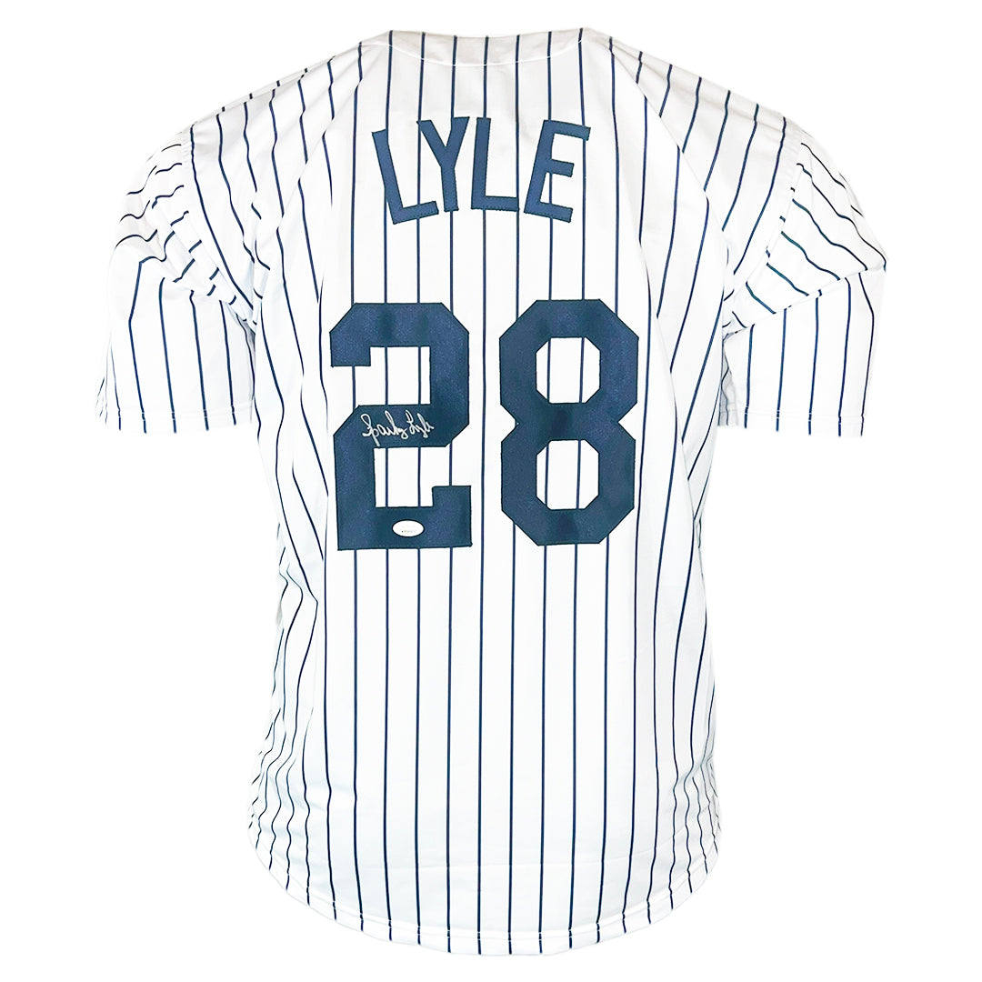 Sparky Lyle Signed New York Pinstripe Baseball Jersey (Jsa)