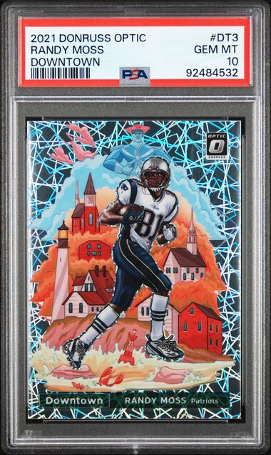 Sports Panini Randy Moss 2021 Panini Donruss Optic Downtown PSA 10