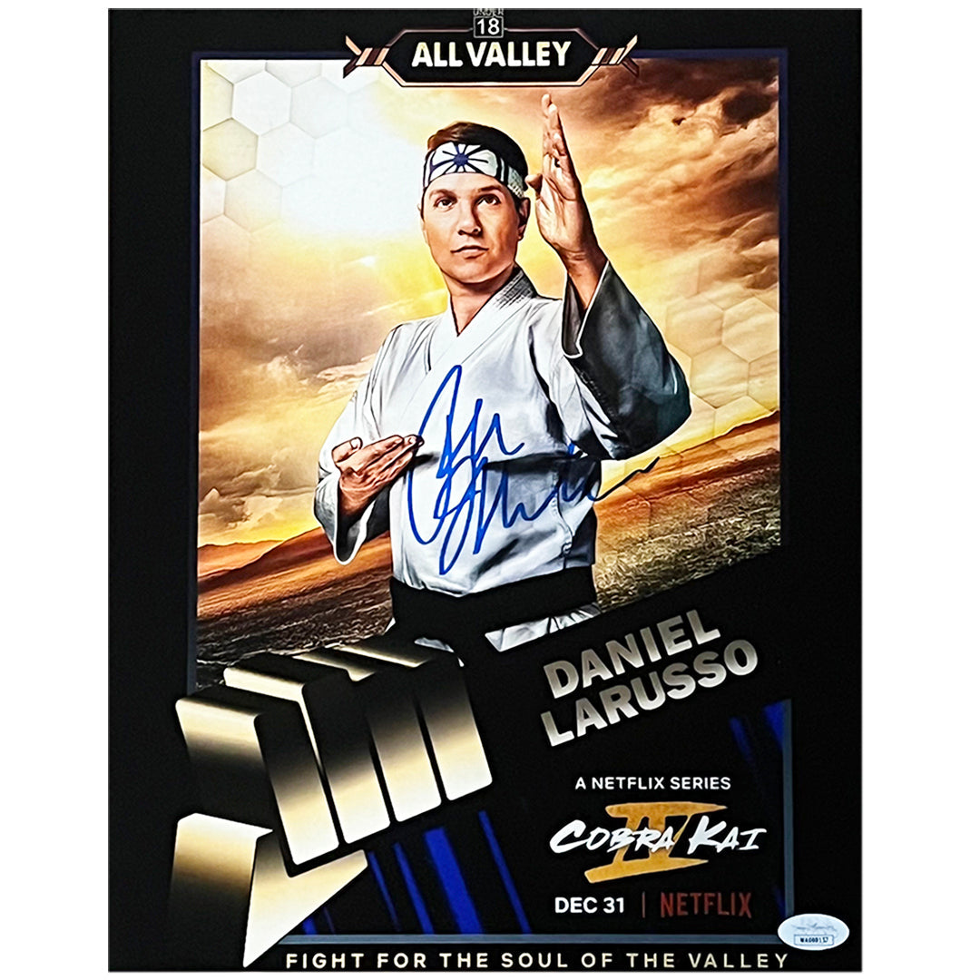 Ralph Macchio Signed Cobra Kai Animated Daniel Larusso 11X14 Photo (Jsa)