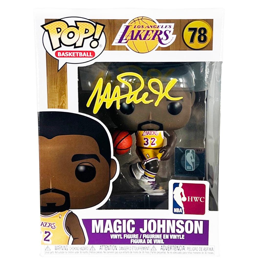 Magic Johnson Los Angeles Lakers Signed Funko Pop Vinyl Figure Yellow Ink (Beckett)