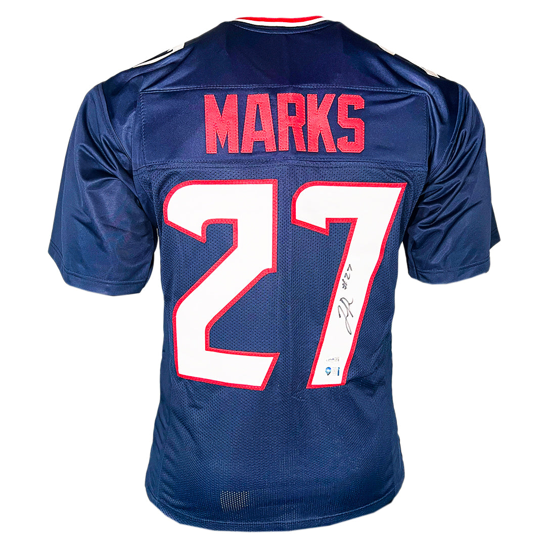 Woody Marks Signed Houston Blue Football Jersey (Jsa)