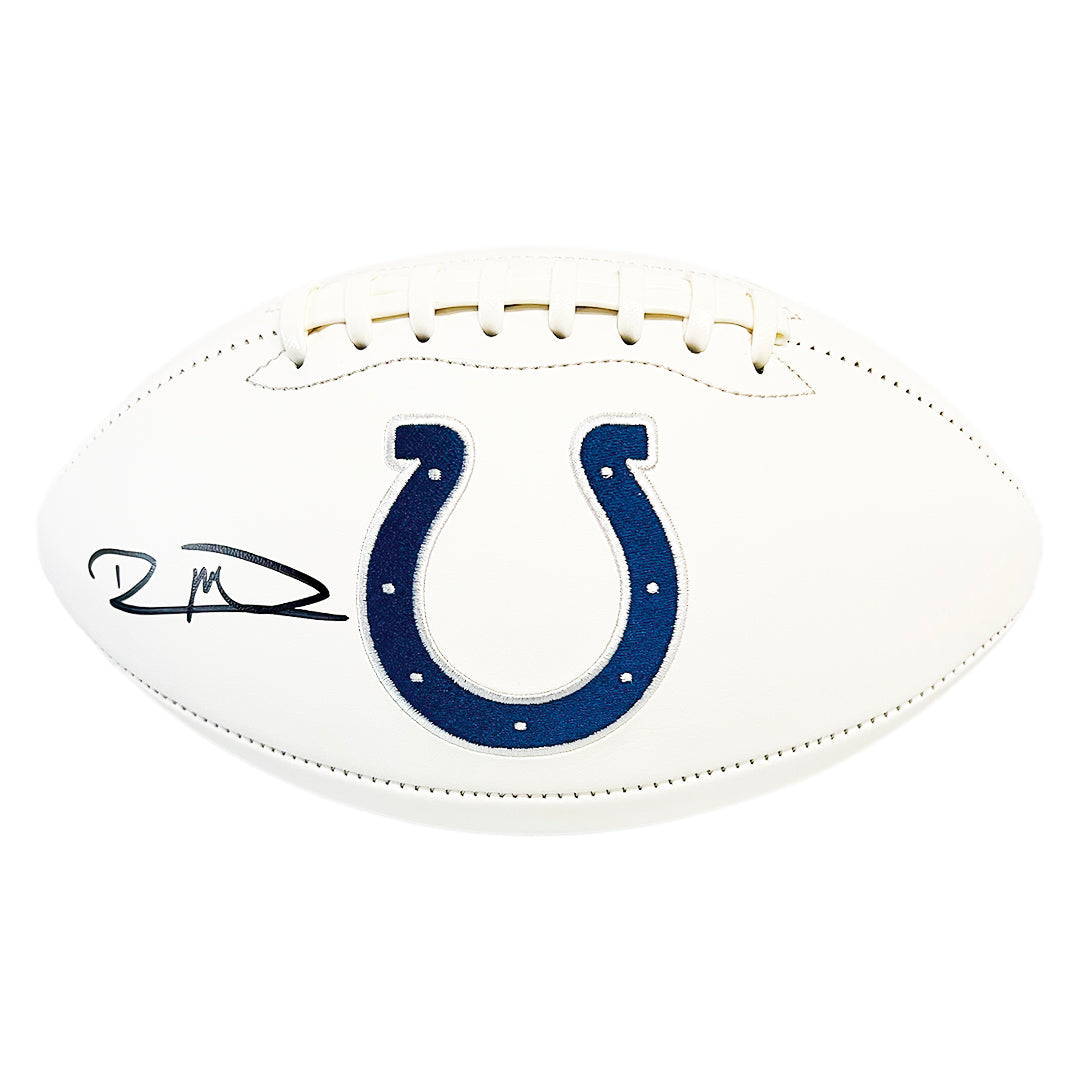 Robert Mathis Signed Indianapolis Colts Official NFL Team Logo White Football (Jsa)