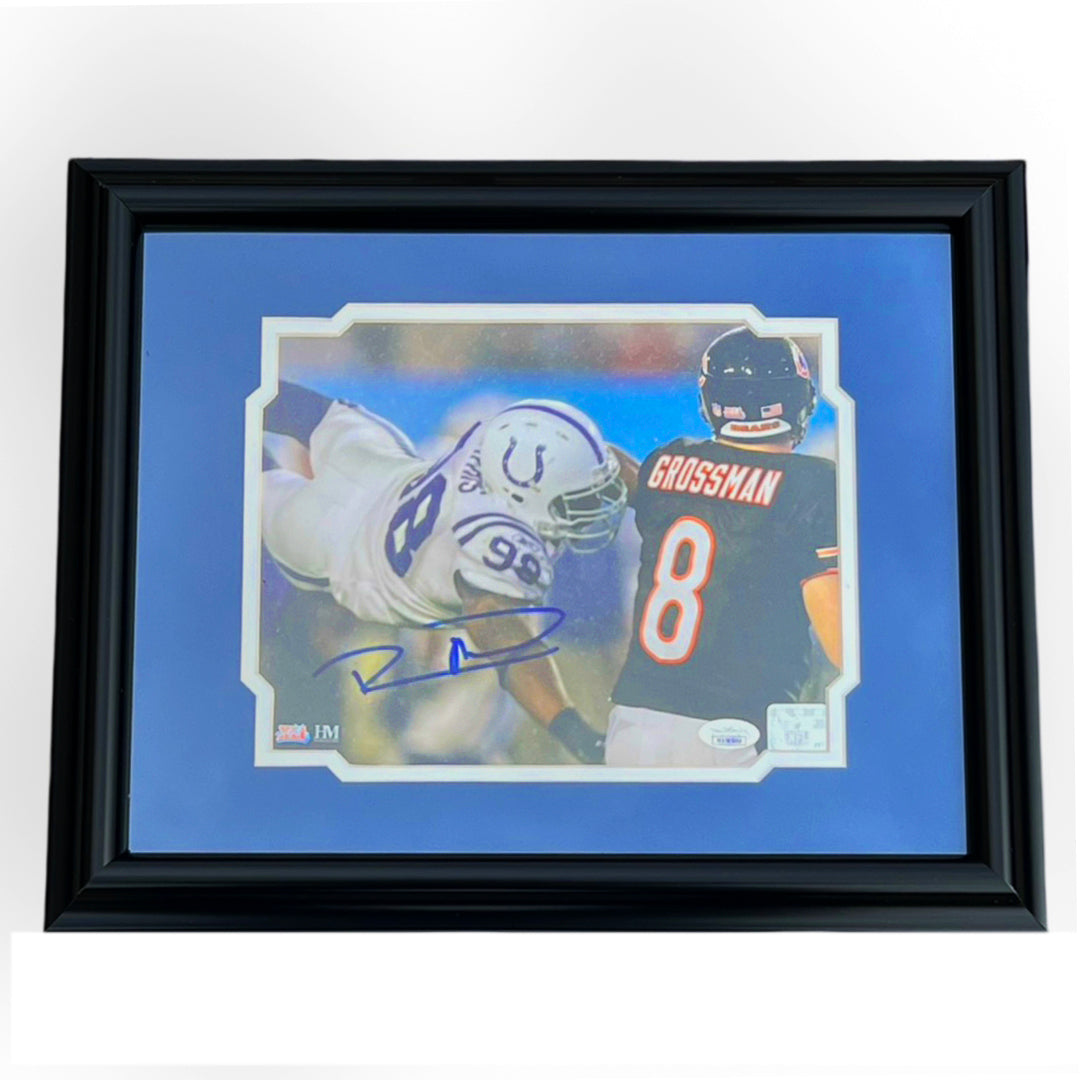 Robert Mathis Signed Indianapolis Pose 2 Football Framed 8X10 Photo (Jsa)