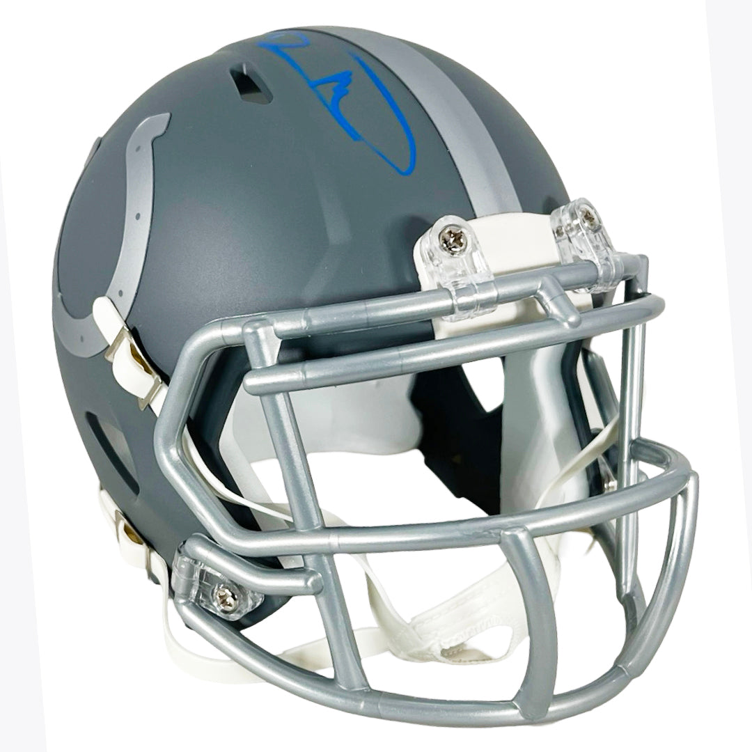 Robert Mathis Signed Blue Ink Indianapolis Colts Slate Alternate Speed Mini Football Helmet (Jsa)