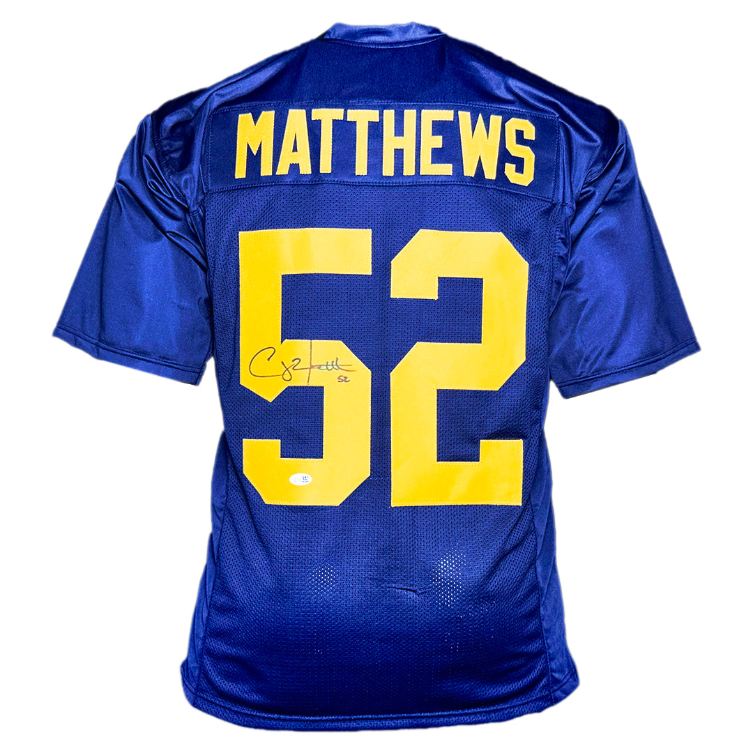 Clay Matthews Signed Green Bay Navy Football Jersey (Jsa)