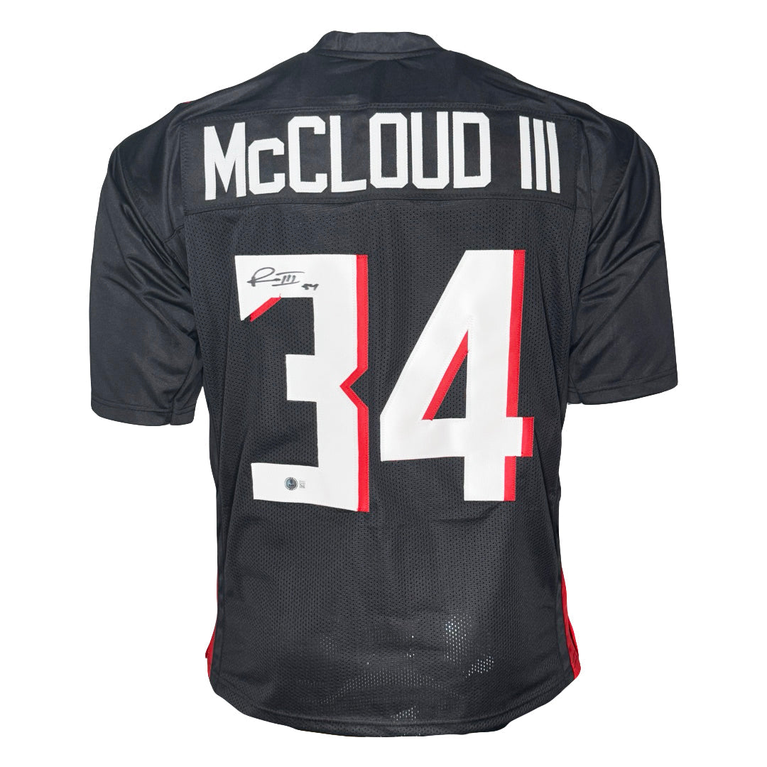 Ray-Ray Mccloud Signed Atlanta Black Football Jersey (Beckett)