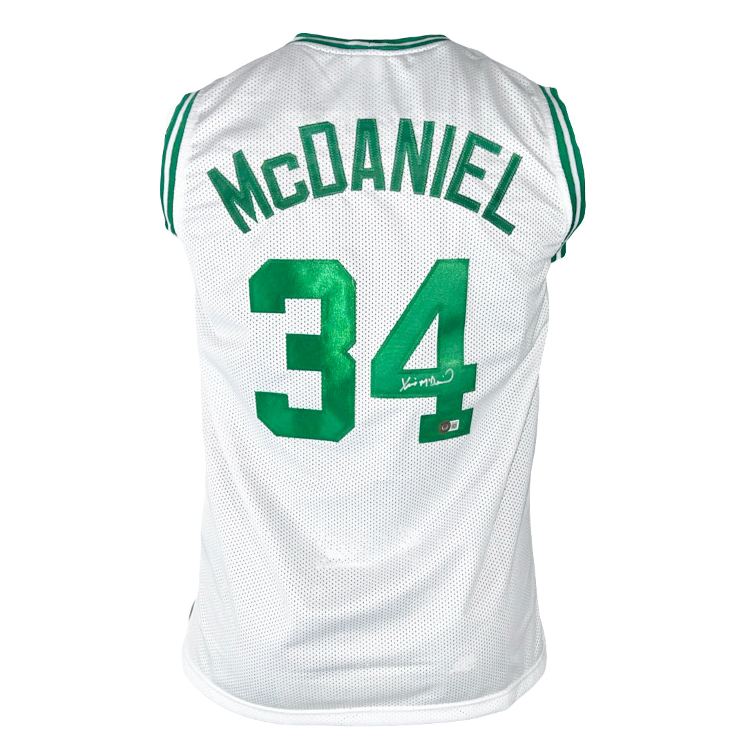 Xavier Mcdaniel Signed Boston White Basketball Jersey (Beckett)