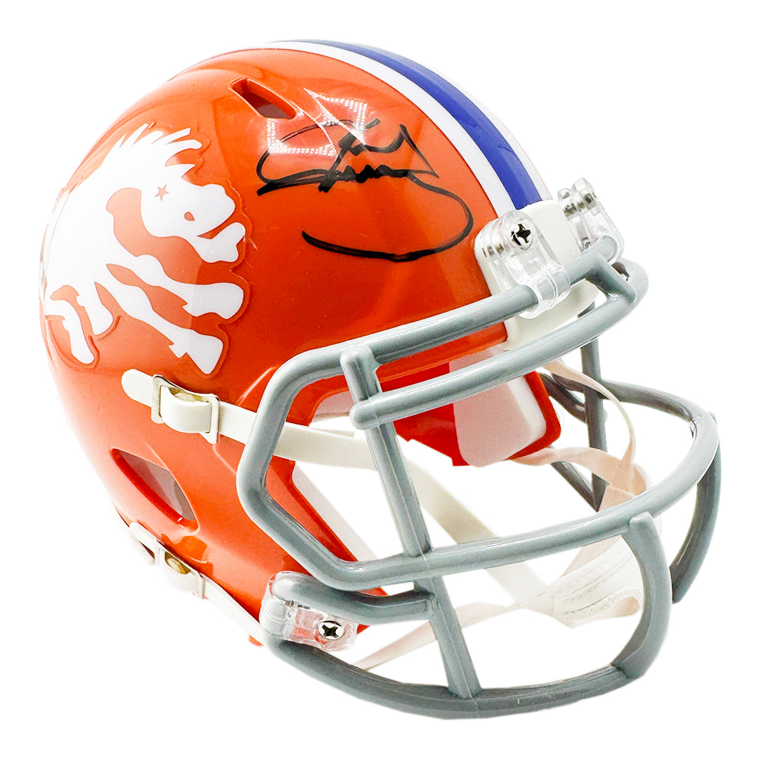 Karl Mecklenburg Signed Denver Broncos Throwback 1966 Speed Mini Football Helmet (Jsa)