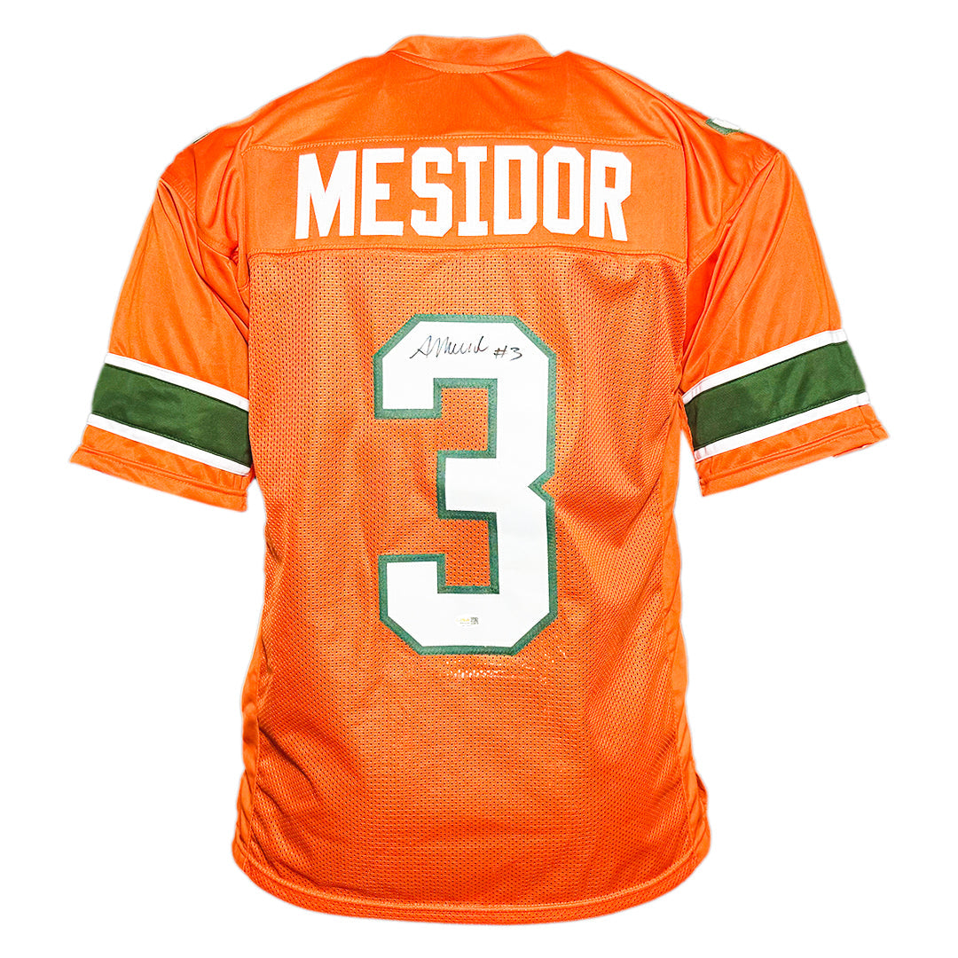 Akheem Mesidor Signed Miami College Orange Football Jersey (Jsa)