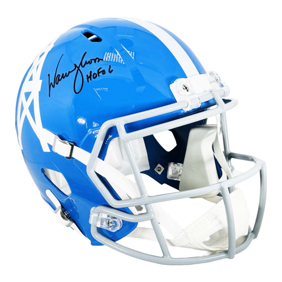 Warren Moon Signed Hof 06 Inscription Houston Oilers Throwback 60-62 Speed Full-Size Replica Football Helmet (Jsa)