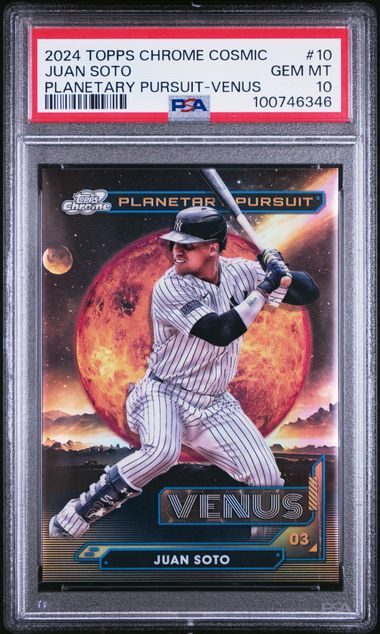 Baseball Topps Juan Soto 2024 Topps Cosmic Chrome Planetary Pursuit Venus PSA 10