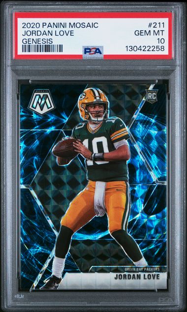 Sports Panini Jordan Love 2020 Panini Mosaic Genesis Rc PSA 10