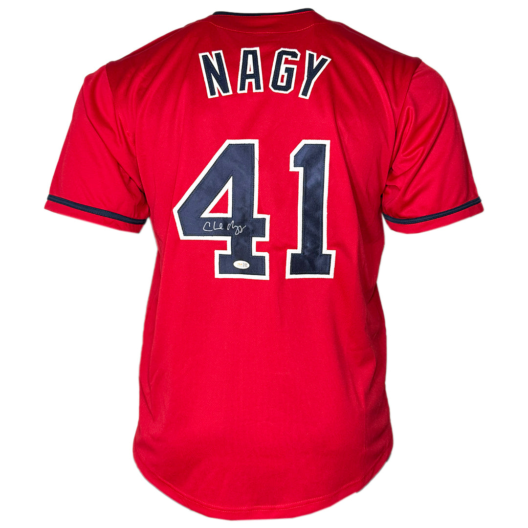 Charles Nagy Signed Cleveland Red Baseball Jersey (Jsa)