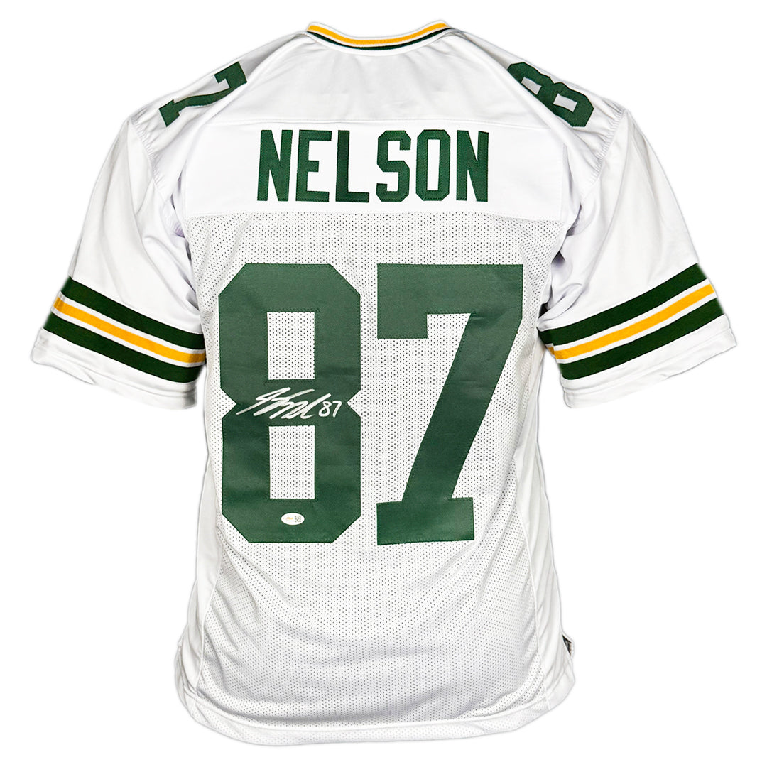 Jordy Nelson Signed Green Bay White Football Jersey (Jsa)