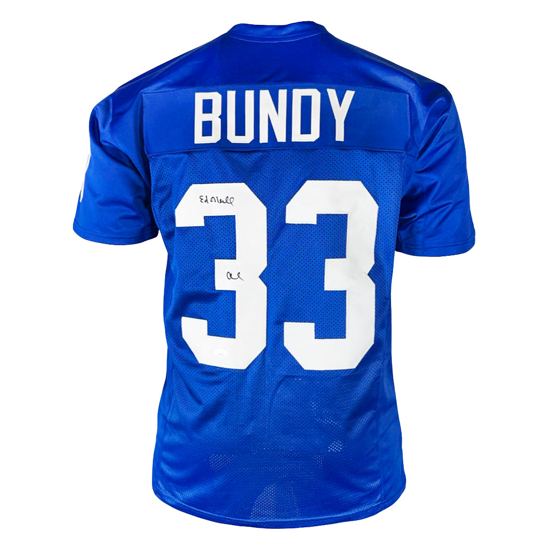 Ed O'neill "Al Bundy" Signed Al Inscription Polk High Blue Football Jersey (Jsa)