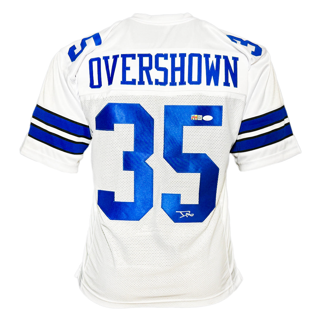 Demarvion Overshown Signed Dallas White Football Jersey (Jsa)