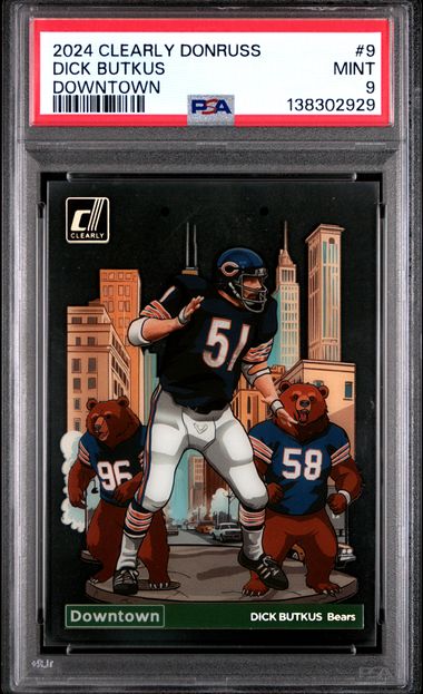 Sports Panini Dick Butkus 2024 Panini Clearly Donruss Downtown PSA 9