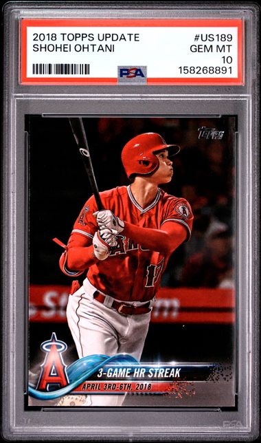 Baseball Topps Shohei Ohtani 2018 Topps Update Rookie Card #Us189 PSA 10
