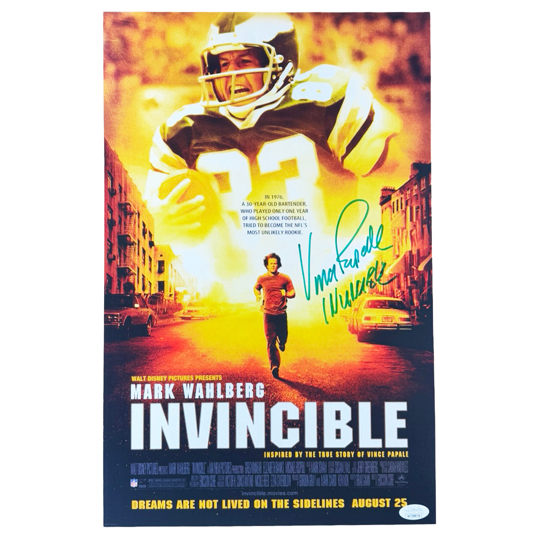 Vince Papale Signed Invincible Movie Poster 11X17 Photo (Jsa)