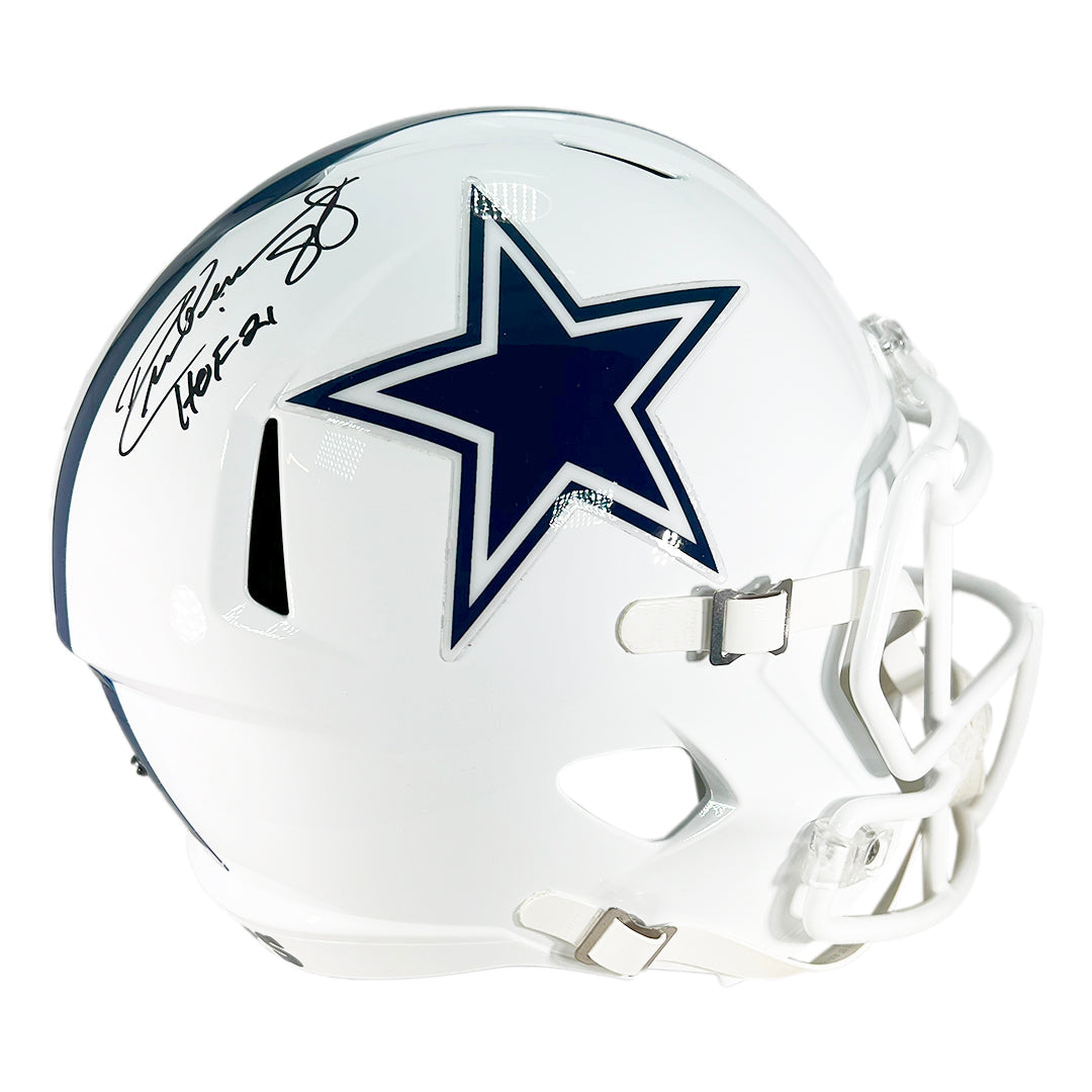 Drew Pearson Signed Hof 21 Inscription Dallas Cowboys Alt 2022 Speed Full-Size Replica Football Helmet (Jsa)