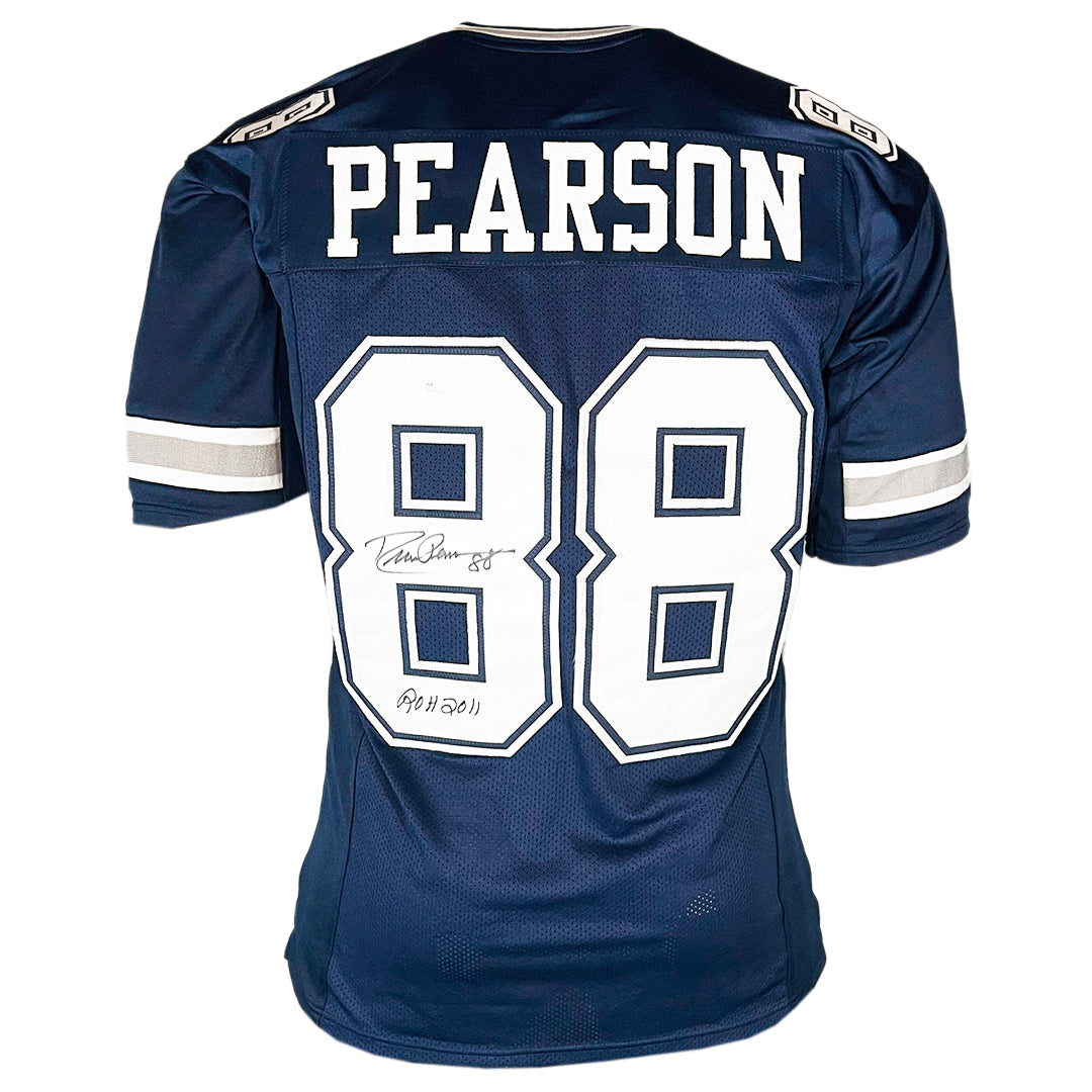 Drew Pearson Signed Roh 2011 Inscription Dallas Navy Football Jersey (Jsa)