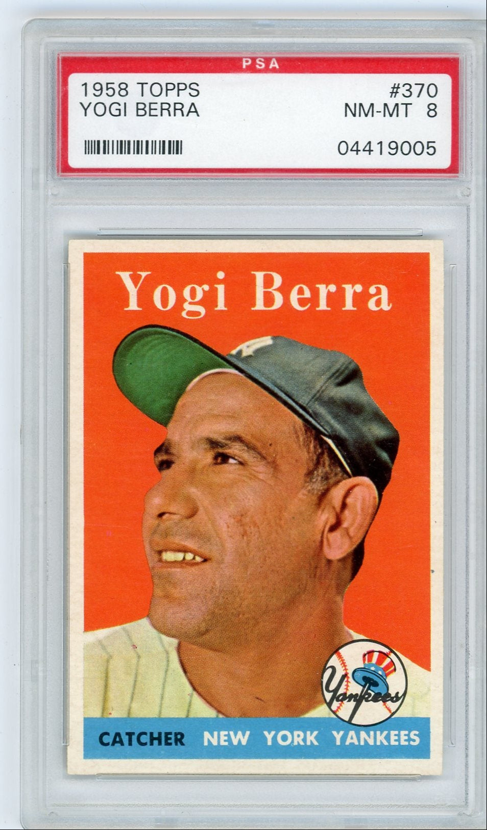 Baseball Topps Yogi Berra 1958 Topps #370 PSA 8
