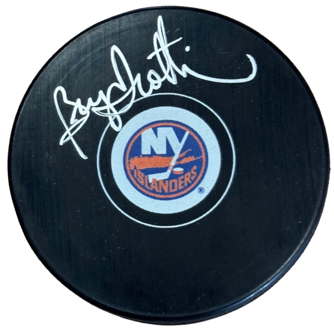 Bryan Trottier Signed New York Islanders Hockey Puck (Jsa)