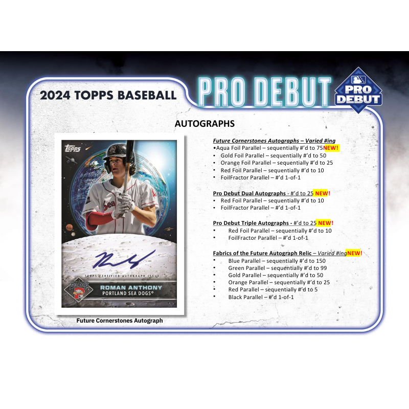 2024 Topps Pro Debut Baseball Hobby Jumbo 8 Box Case