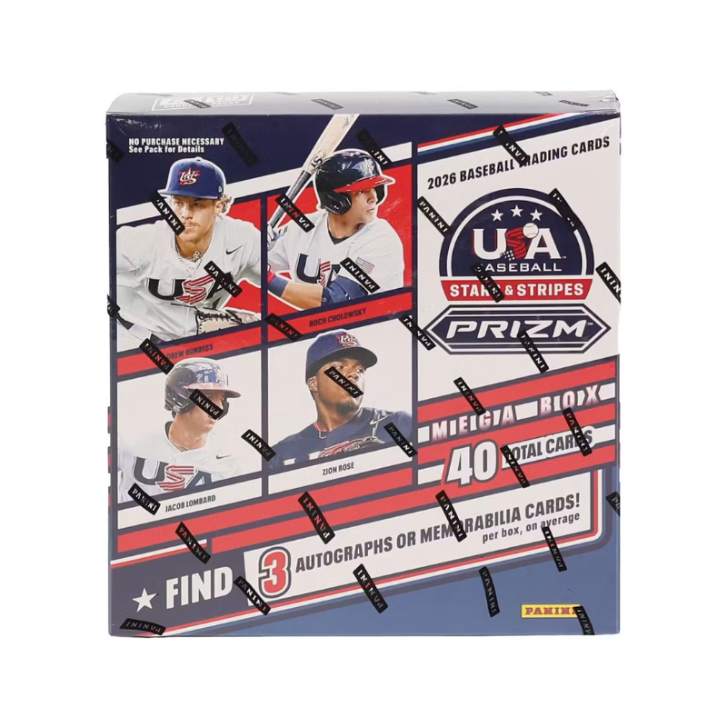 2026 Panini Usa Stars & Stripes Prizm Baseball Mega 20 Box Case