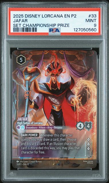 Disney Lorcana Jafar 2025 Disney Lorcana Set Championship Prize PSA 9